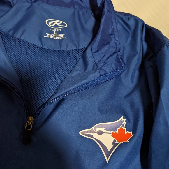 Men's Rawlings Toronto Blue Jays Quarter zip spring jacket large - Picture 3 of 4